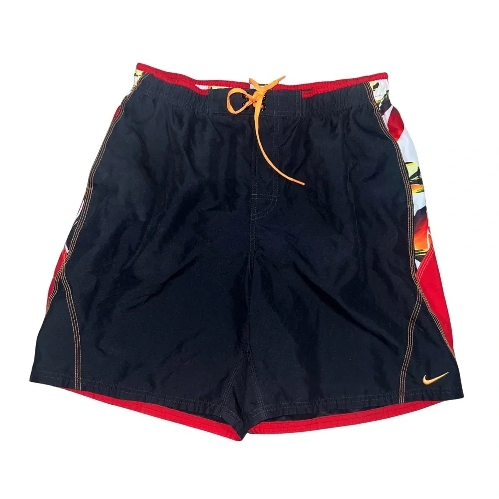 Nike Swim Trunks Men’s Lined Tropical Black Size Large
